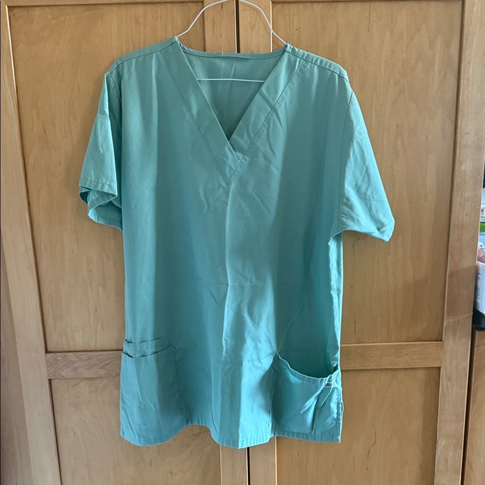 Teal V-Neck Scrub Top